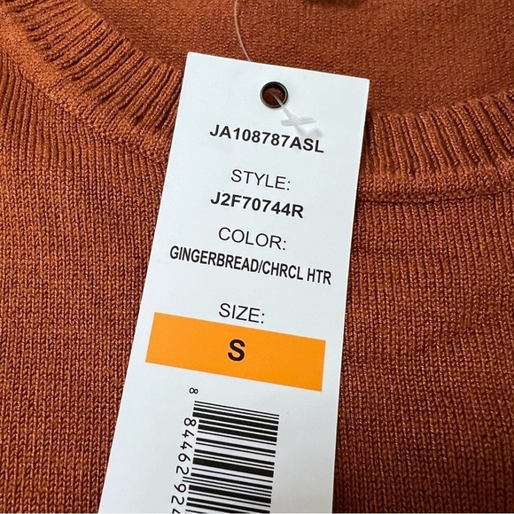 Joseph A. Sweater Women Small Top Sweatshirt Color Block Gold Buttons Split B11 - Picture 7 of 8